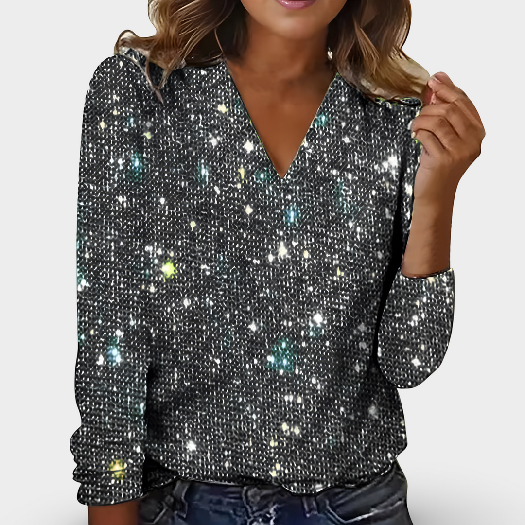 Annie– V-Hals Diamantblouse