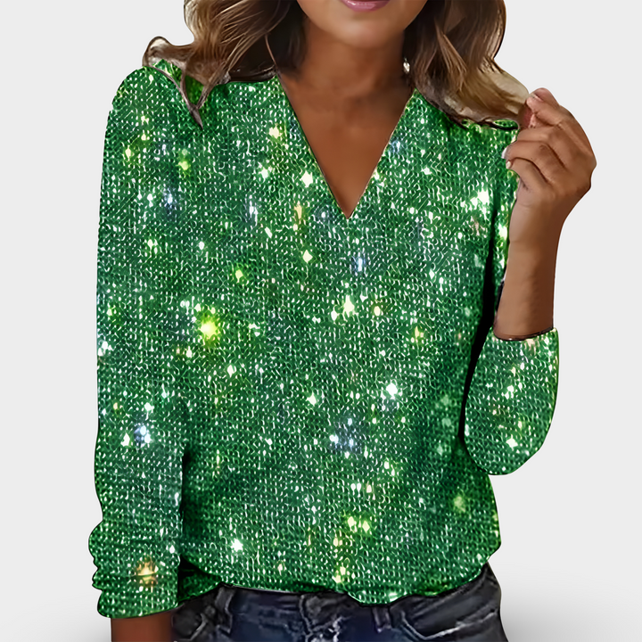 Annie– V-Hals Diamantblouse