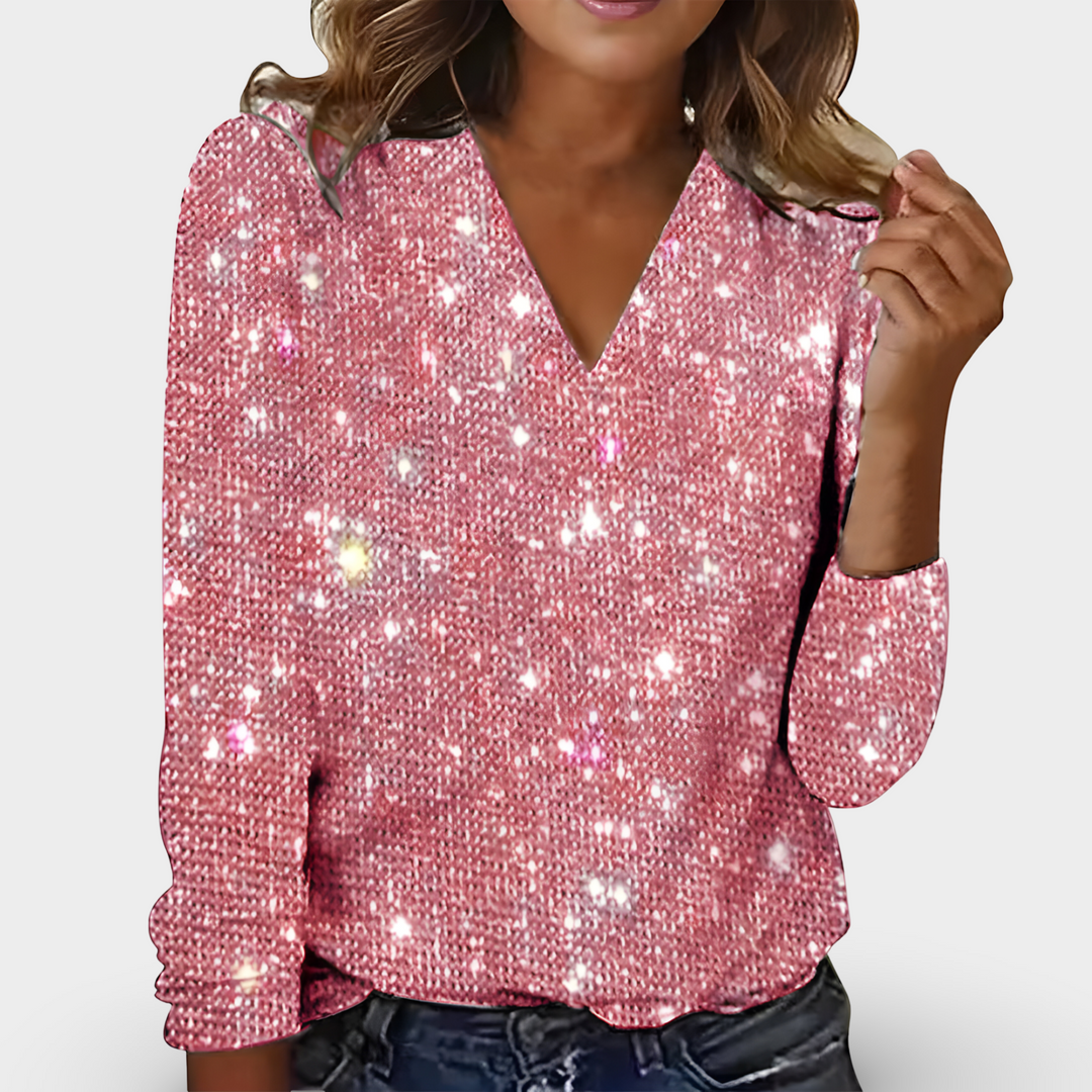 Annie– V-Hals Diamantblouse
