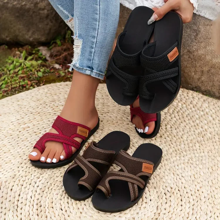 Celine™ | Sandalen met geperforeerd mesh-slip-on ontwerp