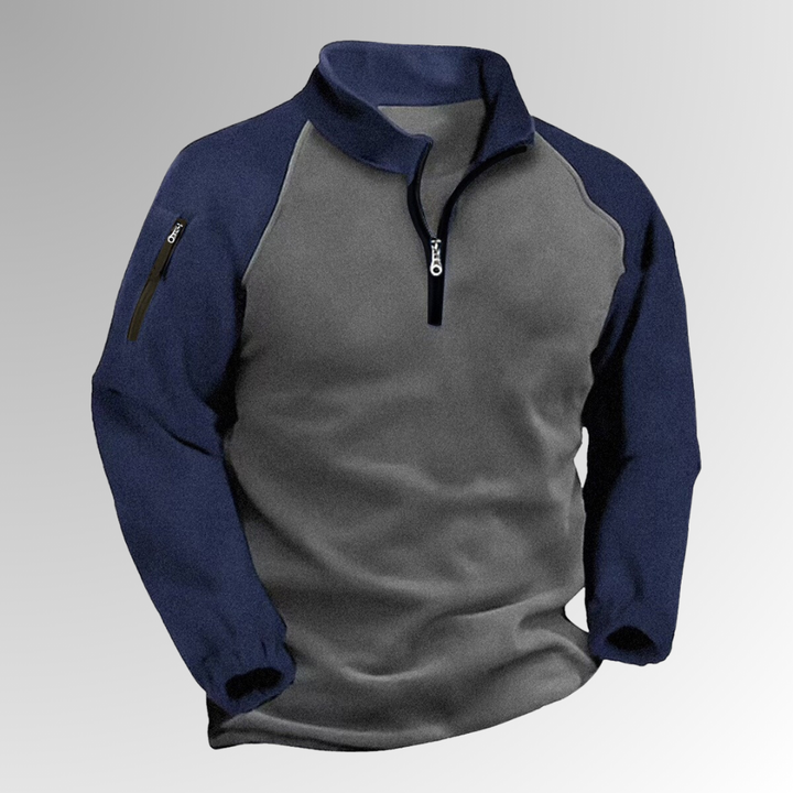 Dennis - Fleece trui met halve rits