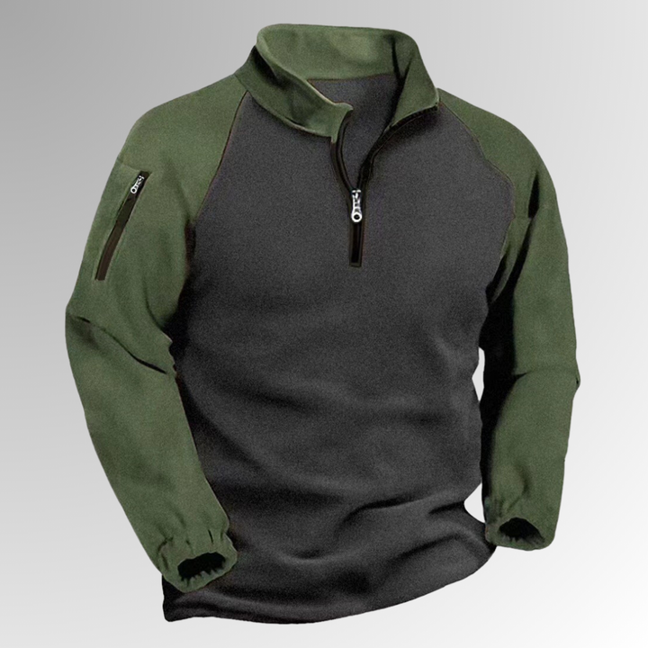 Dennis - Fleece trui met halve rits