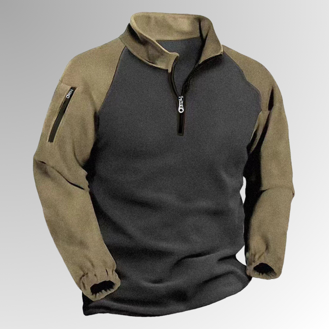 Dennis - Fleece trui met halve rits