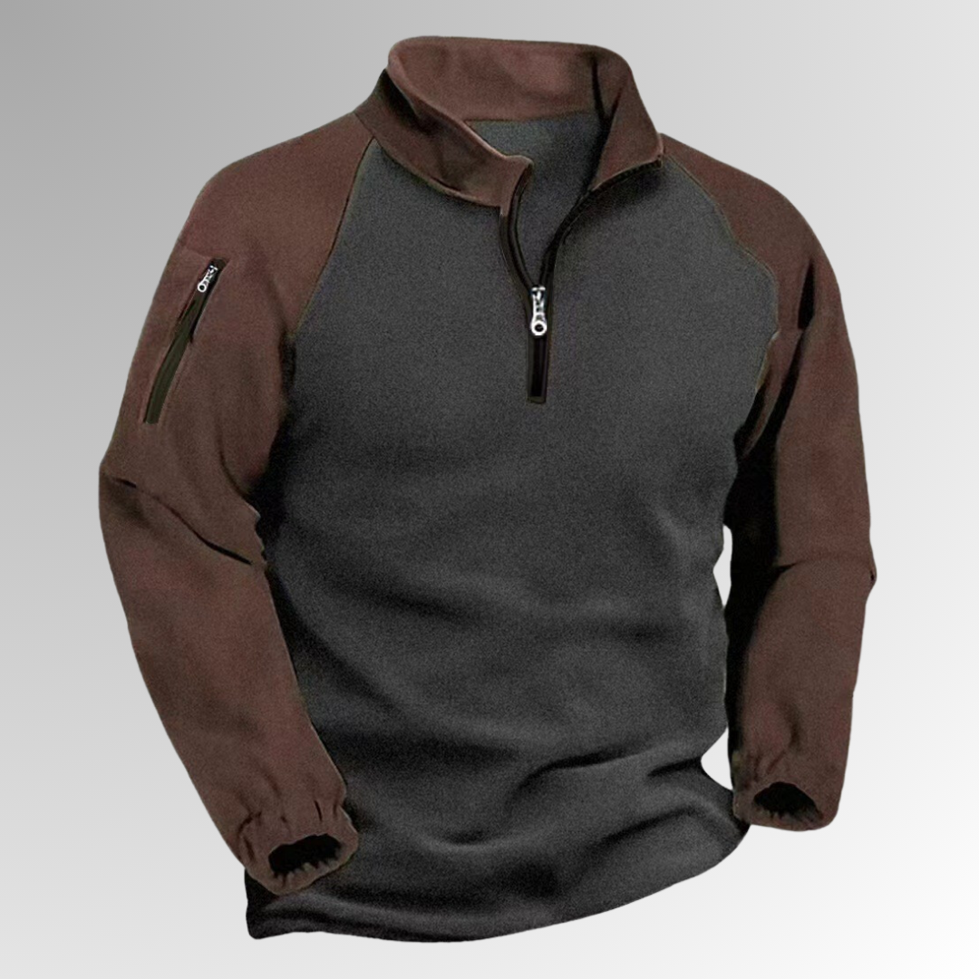 Dennis - Fleece trui met halve rits