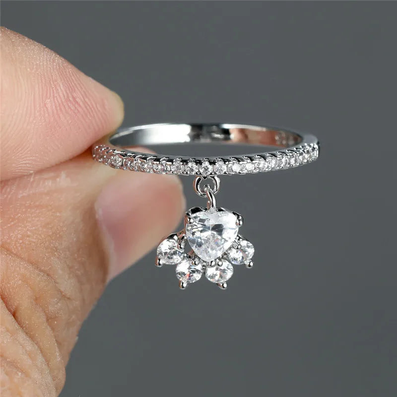 Paw & Heart Ring – Gold and Silver Look