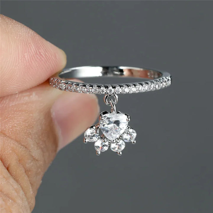 Paw & Heart Ring – Gold and Silver Look