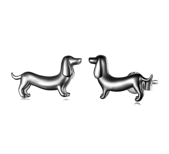 Dachshund Earrings Made of 925 Silver