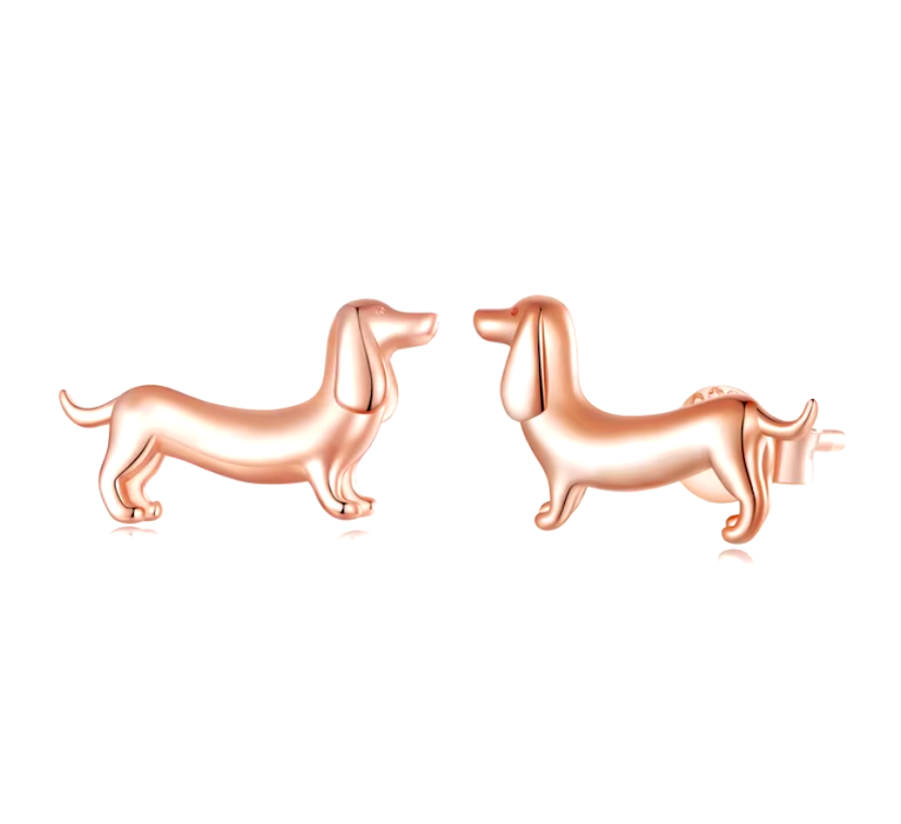 Dachshund Earrings Made of 925 Silver