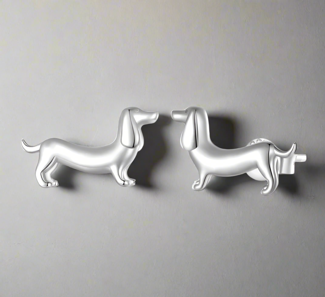 Dachshund Earrings Made of 925 Silver