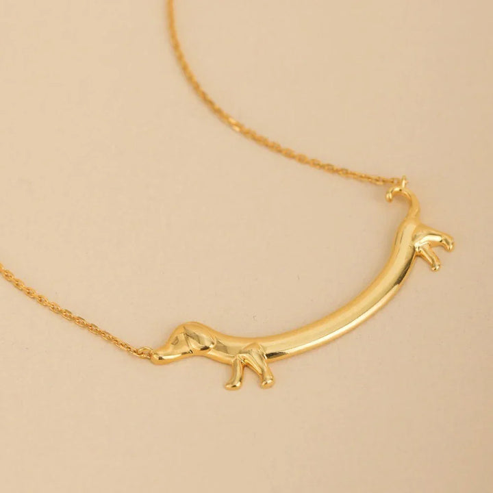 Golden Dachshund Necklace for Women