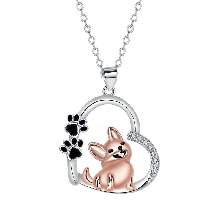 Heartfelt Friend Dog Necklace in Rose Gold