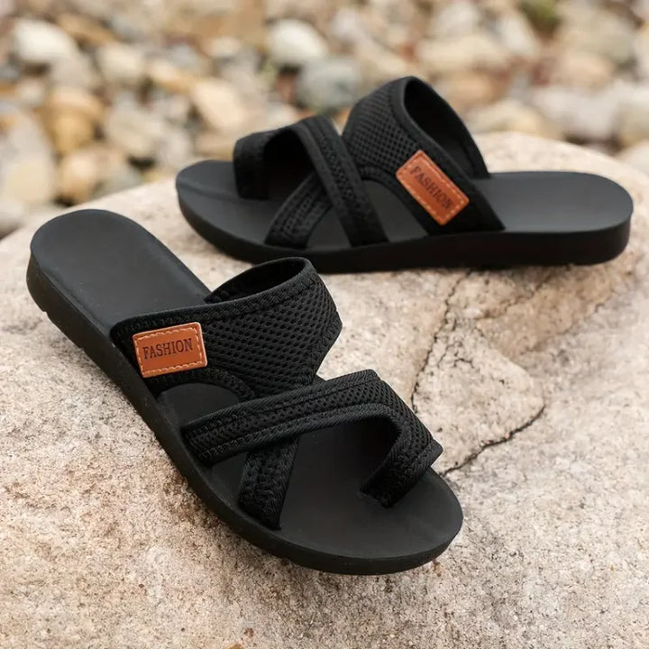 Celine™ | Sandalen met geperforeerd mesh-slip-on ontwerp