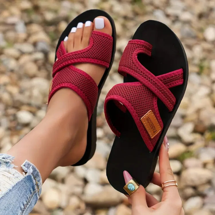 Celine™ | Sandalen met geperforeerd mesh-slip-on ontwerp
