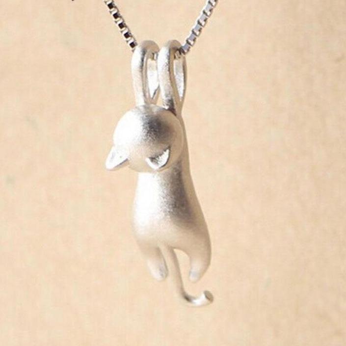 925 Sterling Silver – Playful Cat Necklace