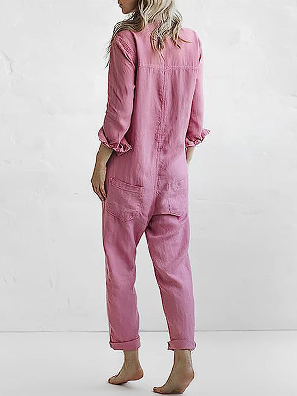 Sascha™ | Katoenen Jumpsuit met lange mouwen