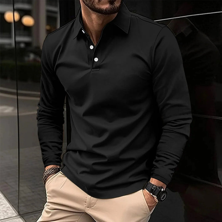 River - casual poloshirt met lange mouwen